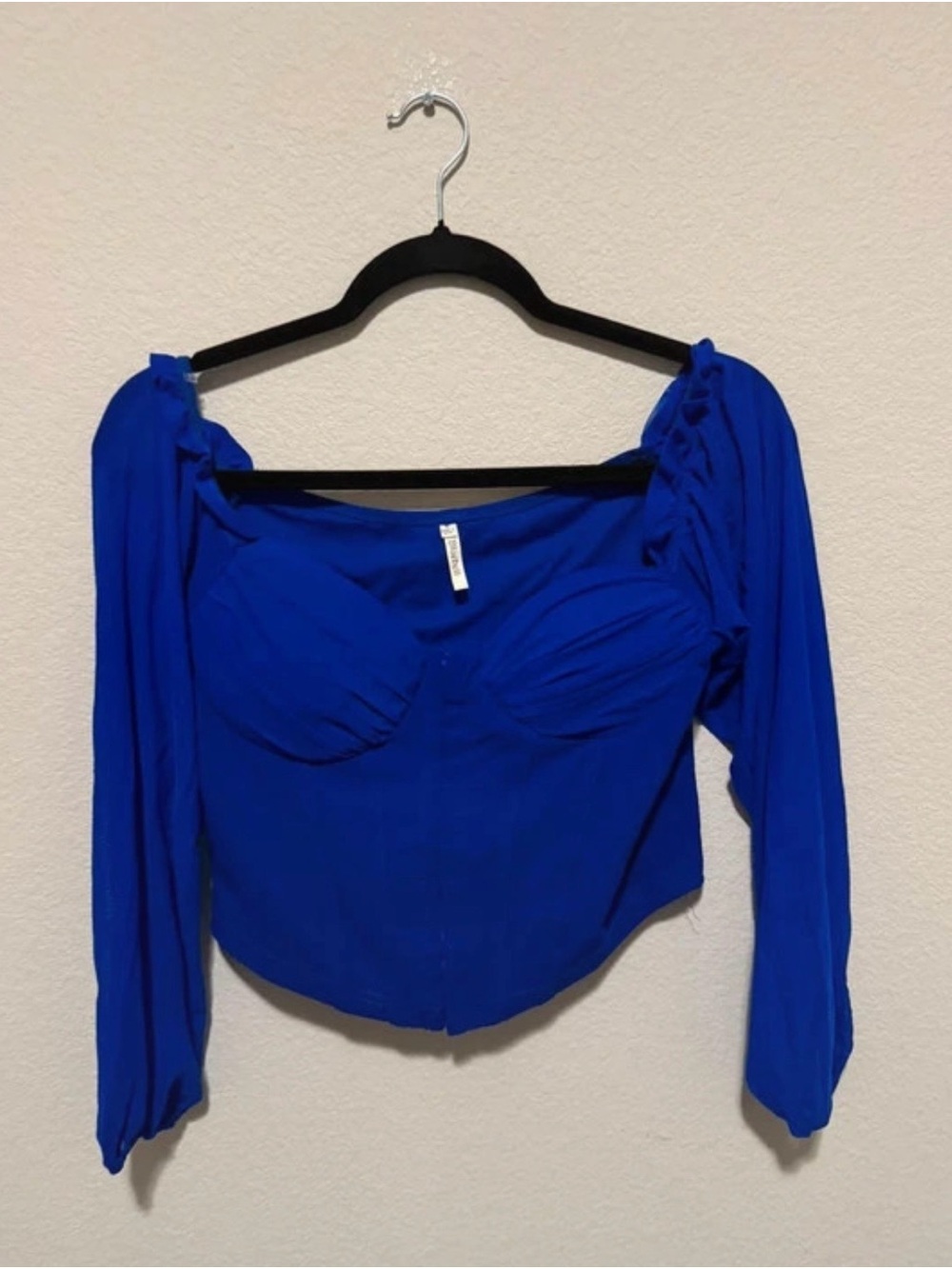 Bluebelle Cobalt Blue Square Neck Long Sleeve Blouse